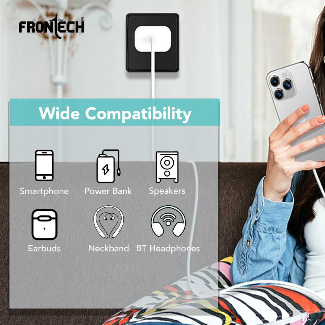Frontech 12W/2.4A Mobile Charger | Ultra Fast Charging, Quick Charge 3.0, (0951CW, White) Frontech 12W/2.4A Mobile Charger | Ultra Fast Charging, Quick Charge 3.0, (0951CW, White)
